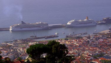 Ocean Liners In Harbour, Norwegian Spirit, Funchal, Madeira, Portugal