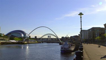 Quayside, Gateshead Millennium Bridge, Sage, Tyne Bridge, Newcastle Upon Tyne, England