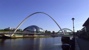 Gateshead Millennium Bridge, Sage, Tyne Bridge, Newcastle Upon Tyne, England