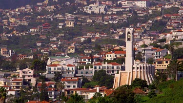 Outskirts Of City & Modern Church, Funchal, Madeira, Portugal