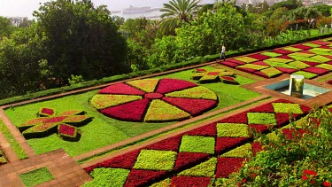 Model Walks Through Formal Gardens, Jardim Botanico, Funchal, Madeira, Portugal