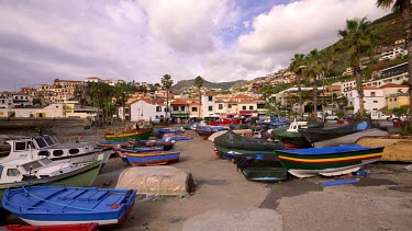 Fishing Boats On Promenade, Camera De Lobos, Madeira, Portugal