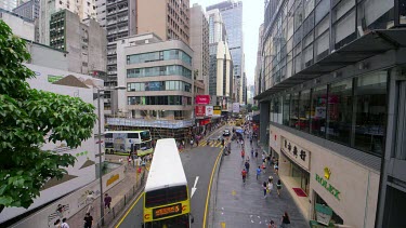 Traffic & Pedestrians On Queens Road, Central, Hong Kong, Asia