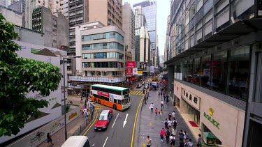 Traffic & Pedestrians On Queens Road, Central, Hong Kong, Asia