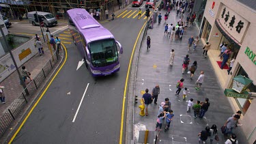 Traffic & Pedestrians On Queens Road, Central, Hong Kong, Asia