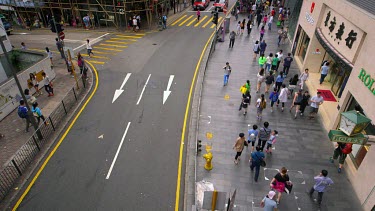Traffic & Pedestrians On Queens Road, Central, Hong Kong, Asia