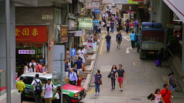 Pedestrians On Cochran Street, Central, Hong Kong, Asia