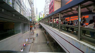 Pedestrians On Cochran Street & Mid-Level Escalators, Central, Hong Kong, Asia