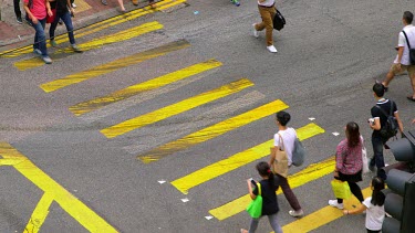 Pedestrians On Yellow Crossing, Central, Hong Kong