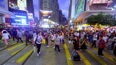 Pedestrians Crossing At Hennessy Road & Yee Wo Street, Causeway Bay, Hong Kong, China