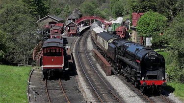 Steam Train & Railway Station, Goathland, North Yorkshire, England