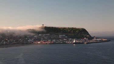 South Bay & Castle With Mist, Scarborough, North Yorkshire, England