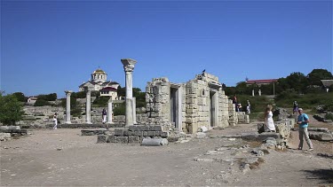 Ancient Ruins & Saint Vladimir Cathedral, Chersones,Sevastopol, Crimea, Ukraine