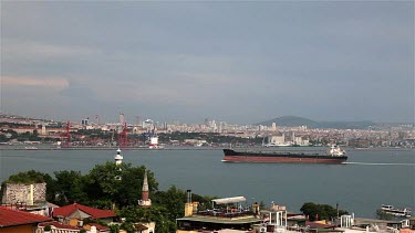 Tanker And Sea Of Marmara, Taksim, Istanbul, Turkey