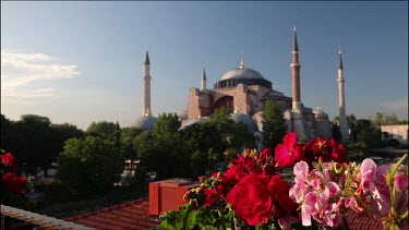 Haghia Sophia Mosque, Aya Sophia & Flowers, Sultanahmet, Istanbul, Turkey