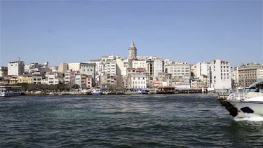 Passenger Ferry & Galata Tower, Beyoglu, Istanbul, Turkey