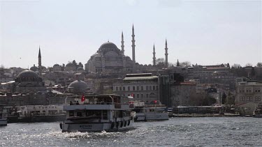 Passenger Ferry, Rustem Pasa & Suleymaniye Mosque, Eminonu, Istanbul, Turkey