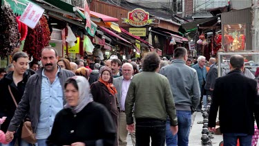 People Walking At Spice Bazaar, Eminonu, Istanbul, Turkey