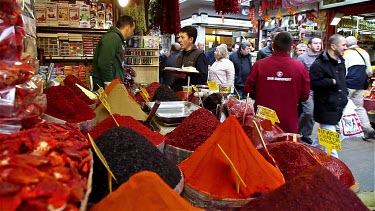 Colourful Spices At Stall, Spice Bazaar, Istanbul, Turkey
