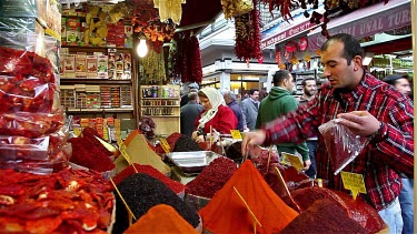 Spice Trader & Stall, Spice Bazaar, Istanbul, Turkey