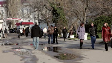People Walking On Promenade, Sevastopol, Crimea, Ukraine