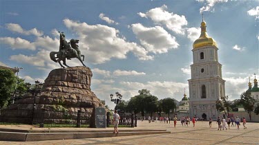 Bohdan Khmelnytsky Monument & St. Sophia Cathedral, Kyiv, Kiev, Ukraine