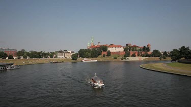 Wista River, Wawel Castle & Pleasure Boat, Krakow, Poland