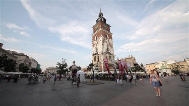 Old Clock Tower & Rynek Old Market Square, Krakow, Poland