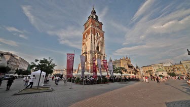 Old Clock Tower & Horse & Carraige, Krakow, Poland