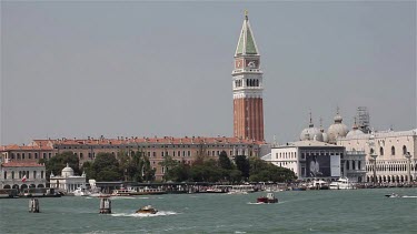 San Marco Campanile & Doge'S Palace From The Dogana, Venice, Italy