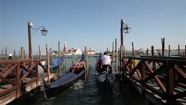 Tourists After Gondola Trip, Venice, Italy