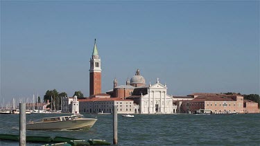 River Taxi & San Giorgio Maggiore Church, Venice, Italy