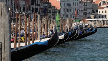 Line Of Gondola'S, Venice, Italy