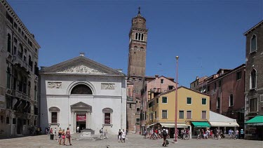 The Leaning Tower Of Chiesa Di Santo Stefano, Venice, Italy