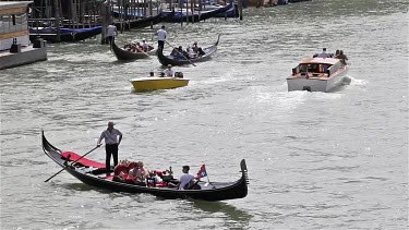 Gondola'S From Rialto Bridge, Venice, Italy