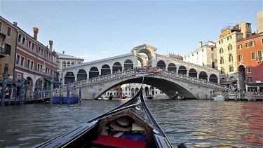 Gondola & Rialto Bridge, Venice, Italy