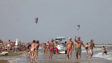 People Walking On Beach, Lido, Venice, Italy