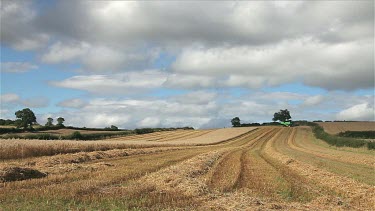 Wheat Field & Combined Harvester, North Yorkshire, England