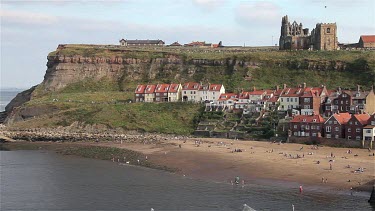 Houses Under East Cliff & Beach, Whitby, North Yorkshire, England