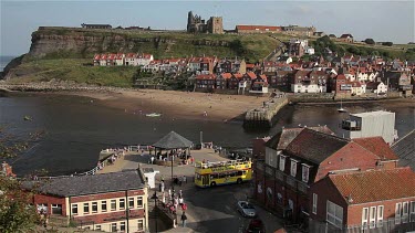 Open Topped Bus, East Cliff & Beach, Whitby, North Yorkshire, England