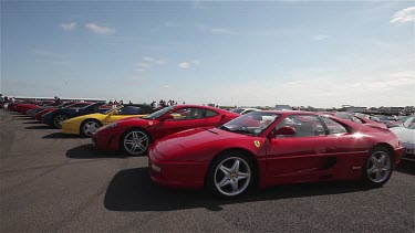 Line Of Ferrari Cars, 355, 430, Silverstone Race Track, England