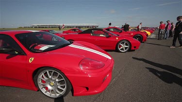 Line Of Ferrari Cars 360 Challenge, Silverstone Race Track, England