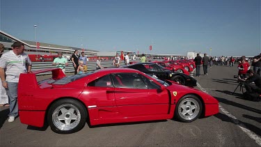 Line Of Ferrari F40'S, Silverstone Race Track, England