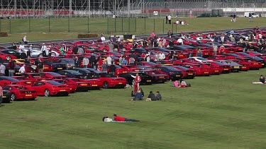 Large Amount Of Ferrari'S & Segway, Silverstone Race Track, England