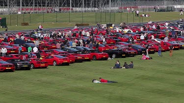 Large Amount Of Ferrari'S, Silverstone Race Track, England