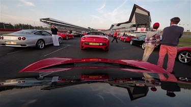 Ferrari'S Waiting To Parade, Silverstone, Race Track, England