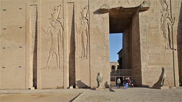 Falcon God Horus Statue & Carvings, Temple Of Horus, Edfu, Egypt, North Africa