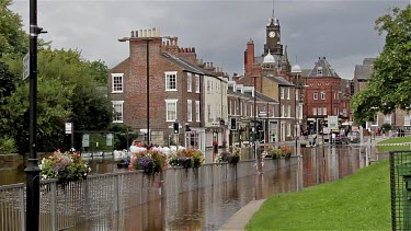 Floodwater Covers Tower Street, City Of York, England