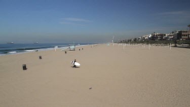 Manhattan Beach & Surfer, Manhattan Beach, California, Usa