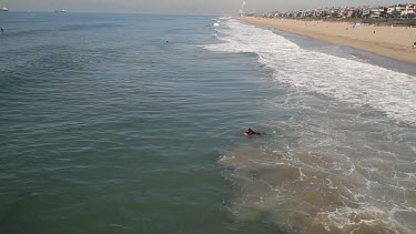 Boogie Boarding, Surfboarding, Manhattan Beach, California, Usa